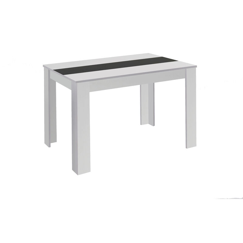 Byliving - Esstisch Nori / Moderner Küchentisch in Weiß / Einlegeplatte wendbar in schwarz oder weiß / Goßer Tisch / 140 x 80, H 75 cm