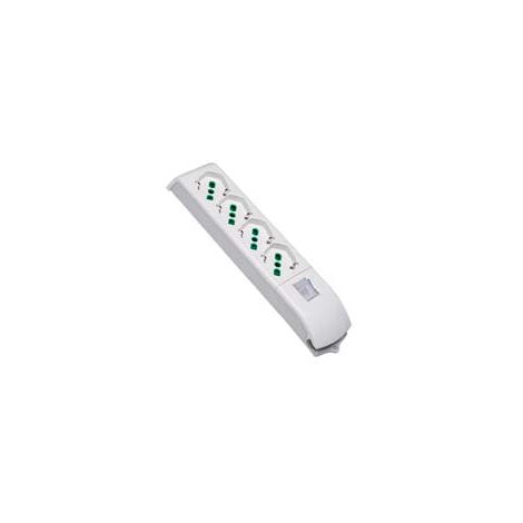 Bypass 4 Places + Multiprise Schuko Avec Interrupteur Sans Câble - blanc 410120