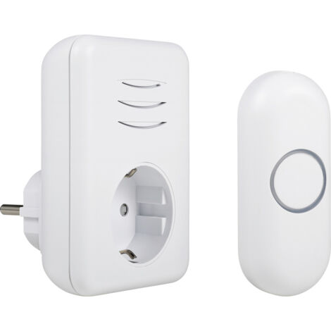 Byron wireless doorbell plug in 230v - white