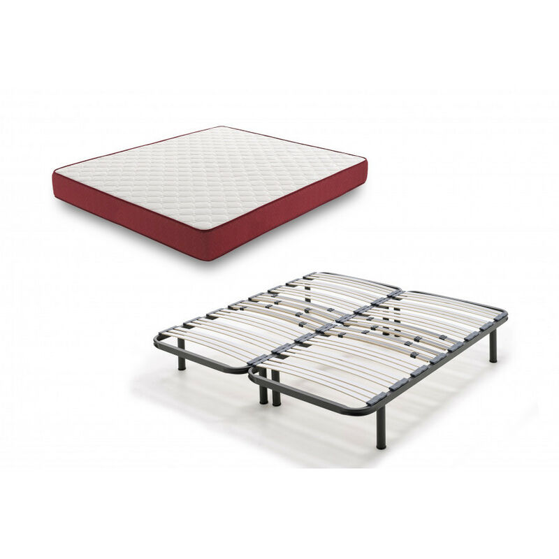 

Bz62 - Colchon Viscoelastico + Somier Multilaminas Con Patas, Medida 180x200 Cm. Higienico-transpirable.