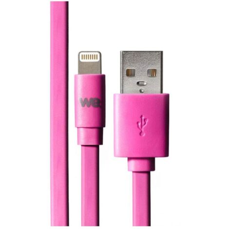 C ble Apple USB/lightning plat: évite de faire des noeuds 1m Fushia - en silicon