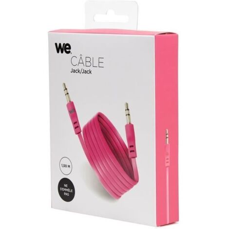 C ble Jack/Jack M/M plat 1.50m - fushia 3.5mm