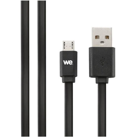 C ble USB/micro USB plat 2m noir - connecteurs réversibles