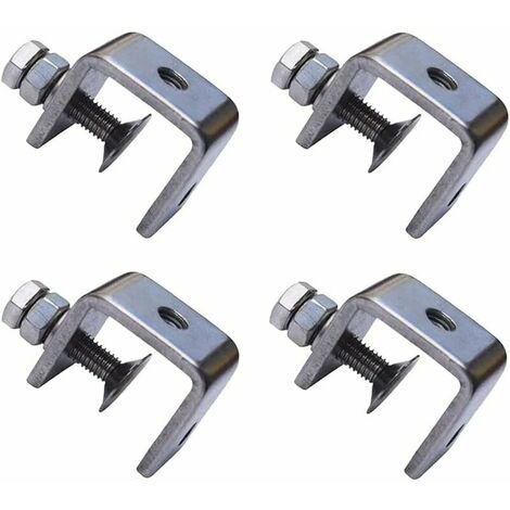 C Clamps, 4 Pieces Stainless Steel Heavy Duty Clamp, Heavy Duty C Clamp, Woodworking Fixing Clamp, for DIY Woodworking, Welding, Cabinetmaking, Silver Color