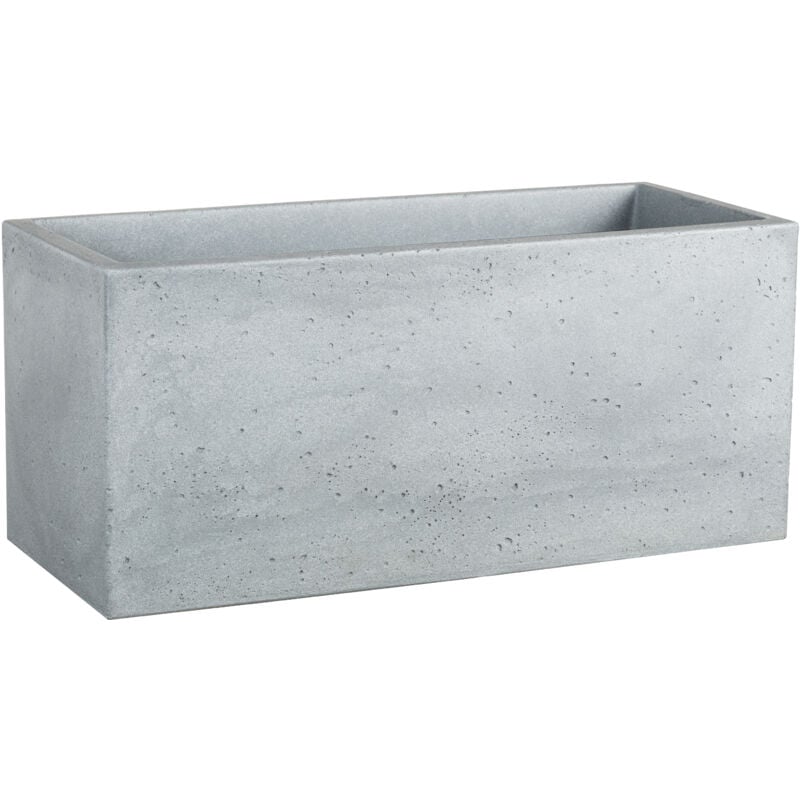 Scheurich - C-Cube Long 60, pot à fleurs/jardinière, rectangulaire, coloris: Stony Grey, fabriqué avec du plastique recyclé, pour l'extérieur