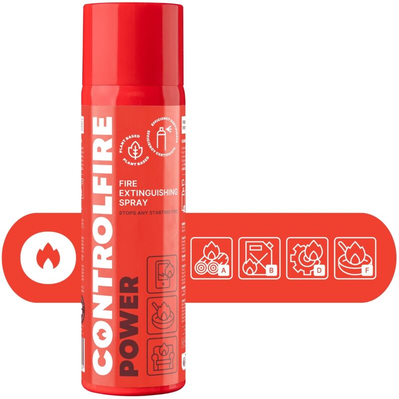 Control Fire Extincteur 500 ml, extincteur maison tous feux, extincteur incendie, mini extincteur voiture, cuisine, batterie lithium, bureau,