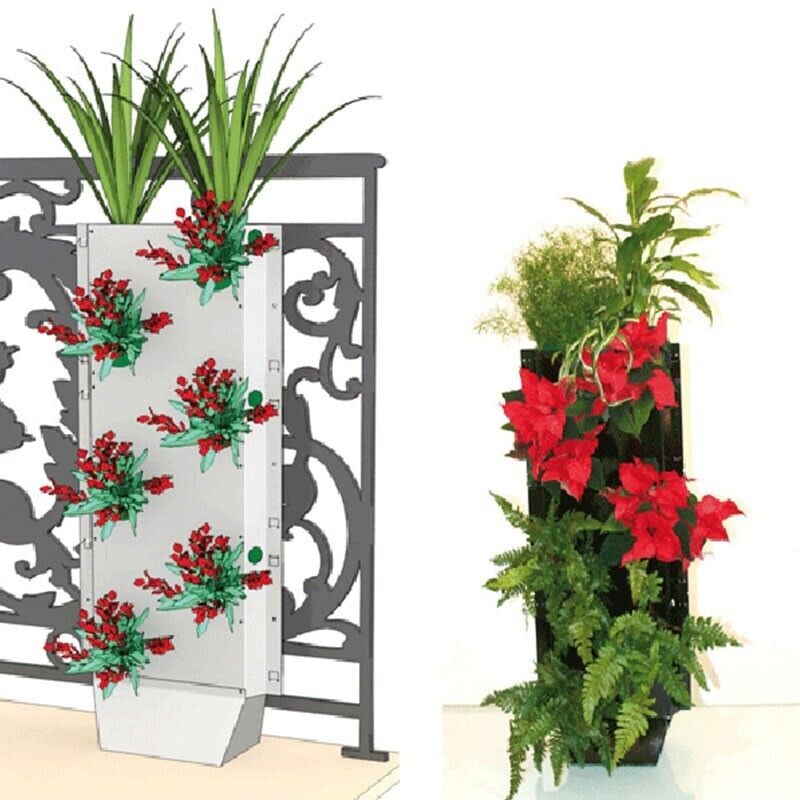 C-Green - Kit mur végétal avec raccord 1 face - 16 plantes - 103x33cm