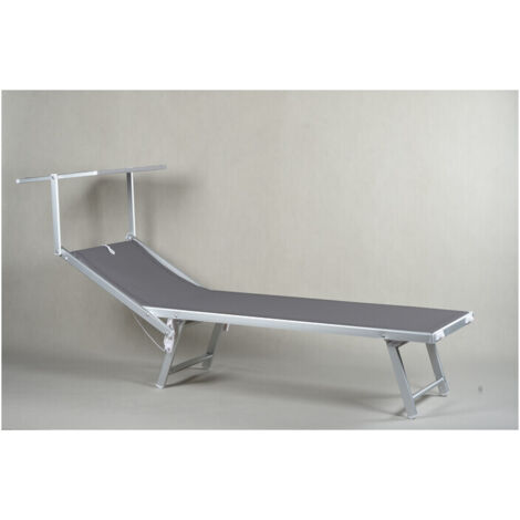 C LETTINO IN ALLUMINIO PLAYA C/PARASOLE GRIGIO- 2,0 pz