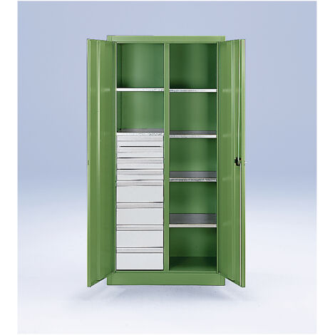 C+P  925462  Armoire d'atelier en tôle d'acier  6 tablettes 