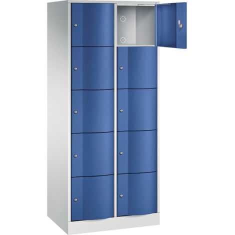 C+P, Armoire à cinq casiers Resisto, 2 compartiments, gris