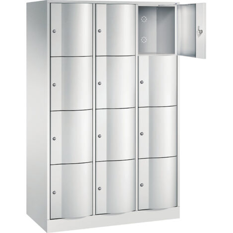 C+P, Armoire à quatre casiers Resisto, 3 compartiments, gris