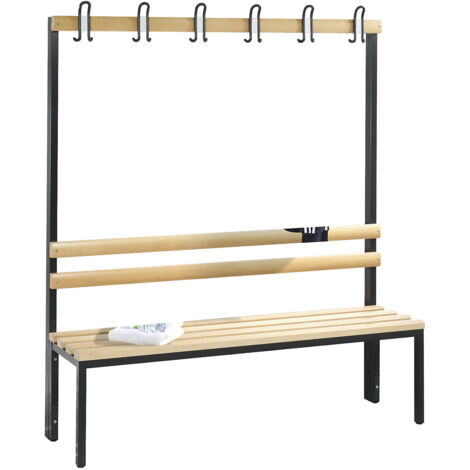 C+P, Banc de vestiaire BASIC, simple face, lattes en bois de