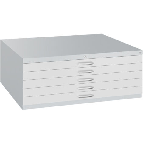 C+P Flachablageschrank Serie 71007200, H420xB1100xT765mm, 7035/7035