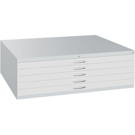 C+P Flachablageschrank Serie 71007200, H420xB1350xT960mm, 7035/7035