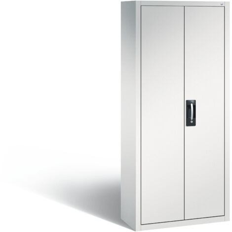 C+P Magazinschrank mit 6 Böden zur Aufnahme von Sichtlagerkästen, H1690xB700xT300mm Front Lichtgrau Korpus Lichtgrau