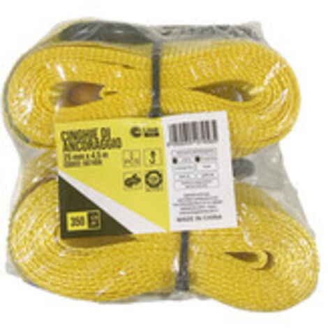 C SET  2/CINGHIE ANCORAGGIO CRICCHETTO 25MM 4.5MTS- 1,0 pz