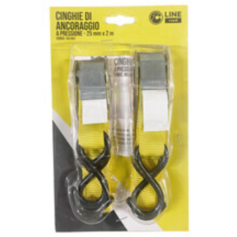 C SET 2/CINGHIE ANCORAGGIO PRESSIONE 25MM 2MTS- 1,0 pz