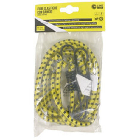 C SET 2 FUNI ELASTICHE D.8 C/2 GANCI FE 100 GIALLO- 1,0 pz