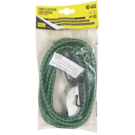 C SET 2 FUNI ELASTICHE D.8 C/2 GANCI FE 120 VERDE- 1,0 pz