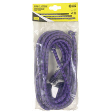 C SET 2 FUNI ELASTICHE D.8 C/2 GANCI FE 200 VIOLA- 1,0 pz