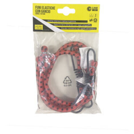 C SET 2 FUNI ELASTICHE D.8 C/2 GANCI FE 60 ROSSO- 1,0 pz