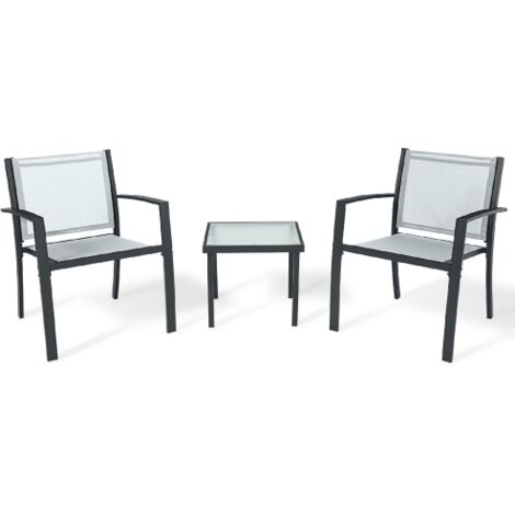 C SET 3 PZ SALOTTO HAVANA ACCIAIO ANTRACITE/GRIGIO