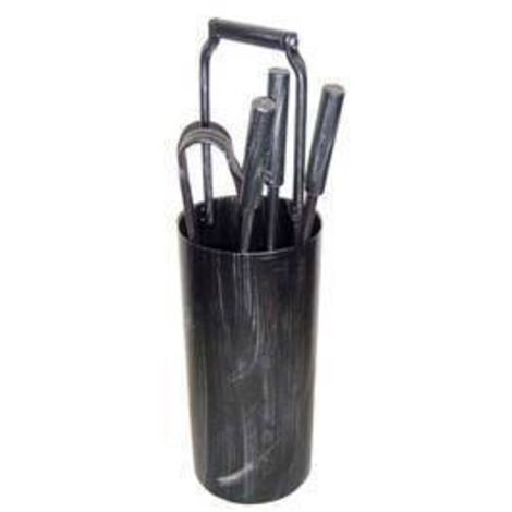 C SET ATTREZZI CAMINO C/CONTENITORE 5 PZ - 1 pezzo