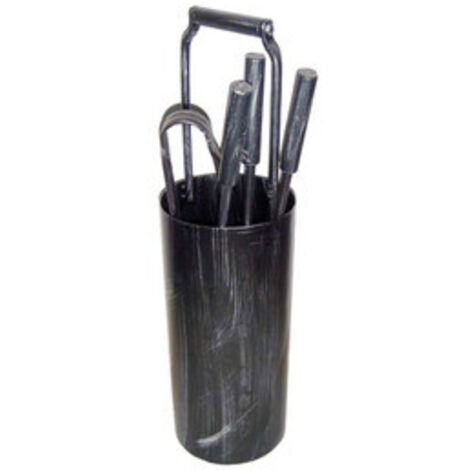C SET ATTREZZI CAMINO C/CONTENITORE 5 PZ- 1,0 pz