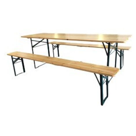 C SET BIRRERIA C/PANCHE LEGNO/METALLO 220X70X76CM