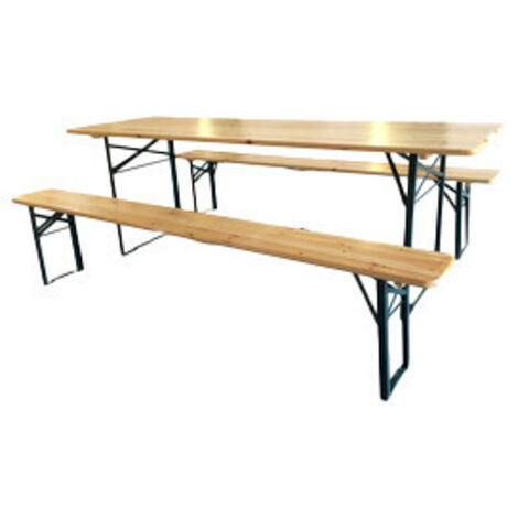 C SET BIRRERIA C/PANCHE LEGNO/METALLO 220X80X76CM- 1,0 pz