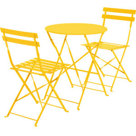 C SET BISTROT MARSIGLIA TAVOLO E 2 SEDIE GIALLO- 1,0 pz