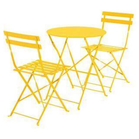 C SET BISTROT MARSIGLIA TAVOLO E 2 SEDIE GIALLO