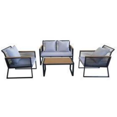C SET SALOTTO GORDES 4 PZ NERO