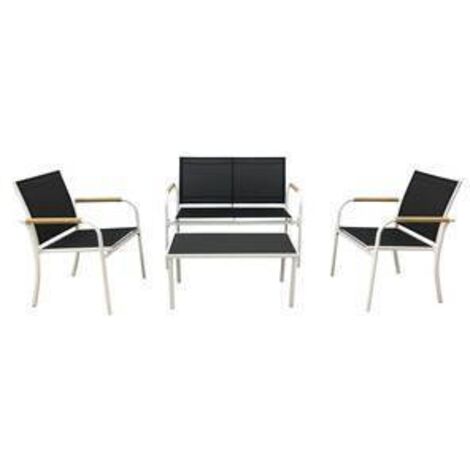 C SET SALOTTO MENTON 4 PEZZI BIANCO/NERO - 1 pezzo
