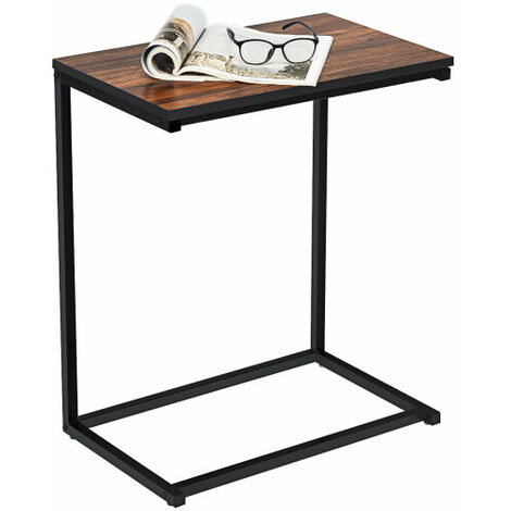 C Shape Industrial Side End Table Sofa Coffee Laptop Table