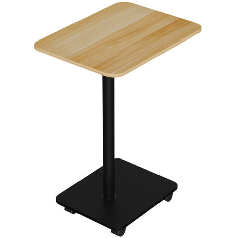 C Shaped Side Table with Wheels