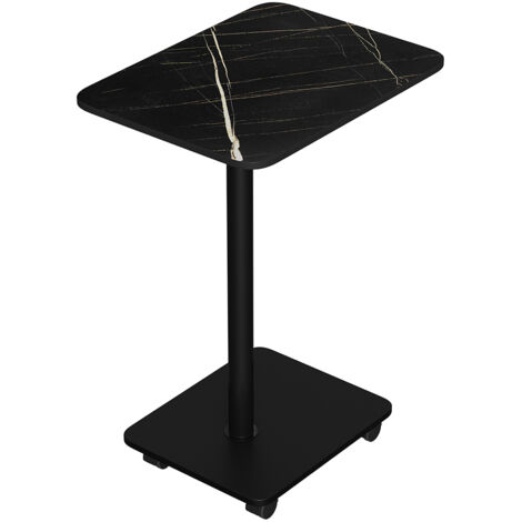 C Shaped Side Table with Wheels