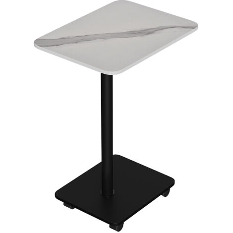 C Shaped Side Table with Wheels
