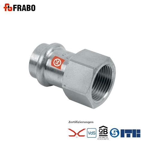 C-Stahl Pressfitting Übergangsmuffe I mit IG, 35mm x 1 1/4", V-Kontur