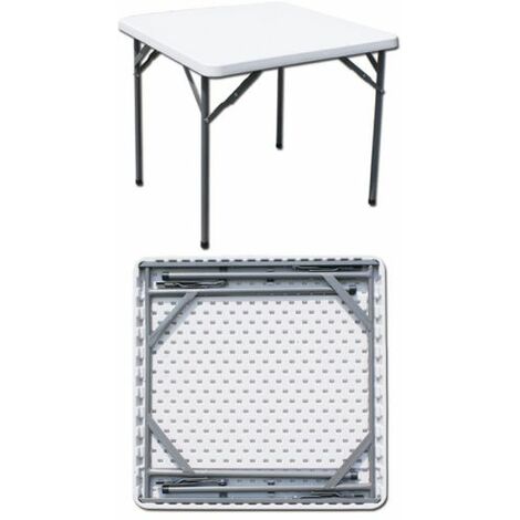 C TAVOLO IN ACCIAIO E HDPE PIEGHEVOLE  87X 87XH74 CM