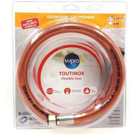 C00500114 TBE150 TUYAU GAZ BUTANE 1.5M TOUTINOX