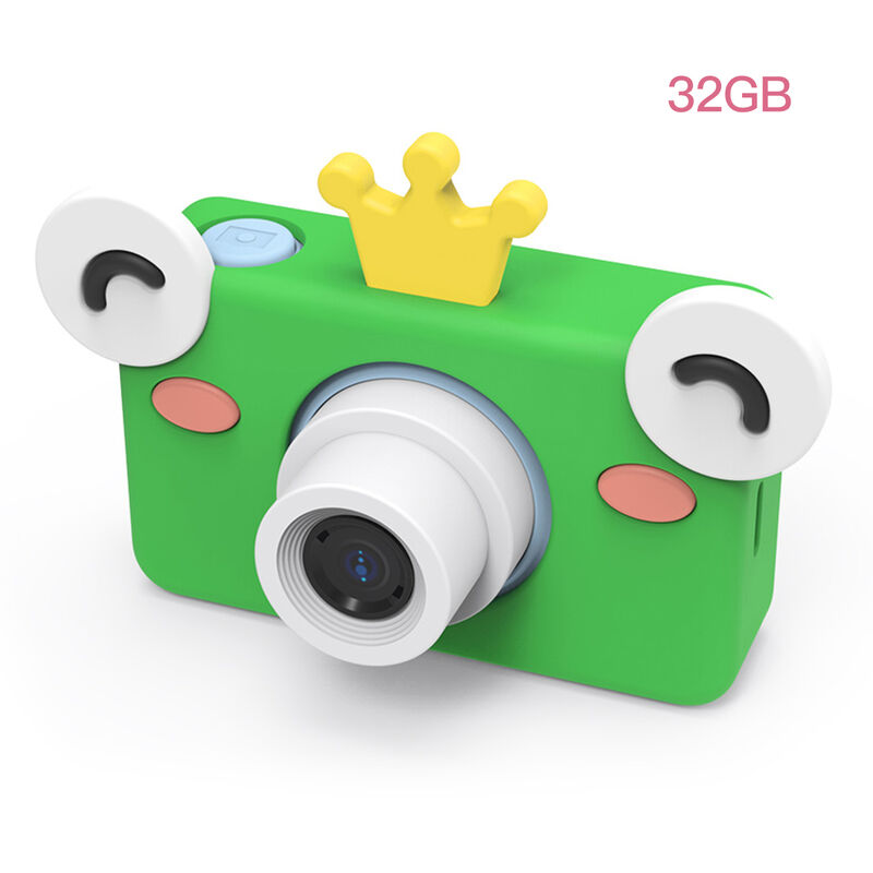 

C1 Kids Selfie Camera Camaras de video digital de 32MP para ninos Pantalla IPS de 2 pulgadas con reconocimiento facial Estuche protector de dibujos