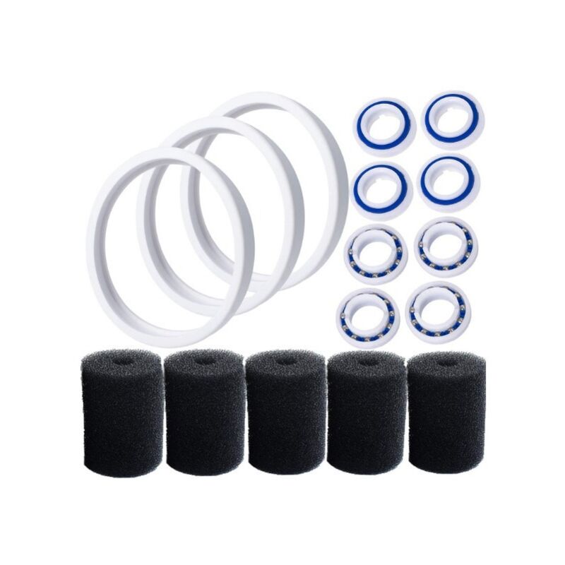 C10 Pneumatiques Adaptables de Rechange Compatible avec Polaris 180 280 360 380 Robot Nettoyeur Piscine avec C60 Roulements à Billes de Roue et