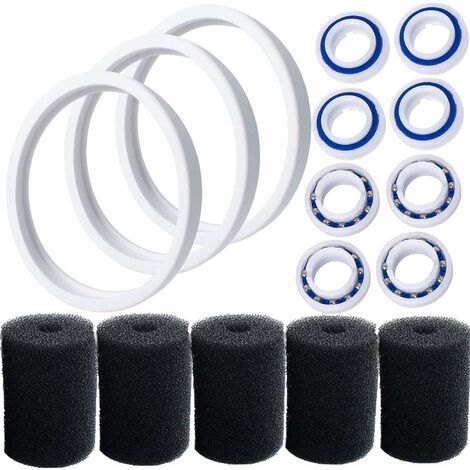 C10 Pneumatiques adaptables de rechange Compatible avec Polaris 180 280 360 380 Robot nettoyeur piscine avec C60 roulements à billes de roue et 9-100-3105 Épurateur de tuyau de balayage