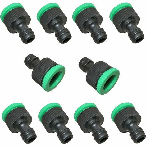 C1121 – 10x Adaptateur Raccord Connexion Nez de Robinet 1/2 et 3/4 vers Connecteur Rapide pour Tuyau d'Arrosage
