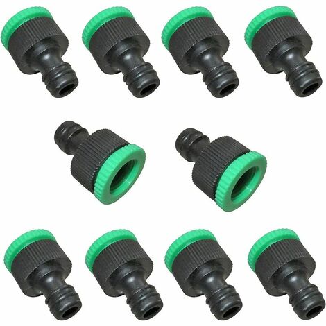 C1121 – 10x Adaptateur Raccord Connexion Nez de Robinet 1/2&quot et 3/4&quot vers Connecteur Rapide pour Tuyau d'Arrosage，HANBING