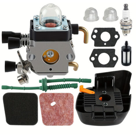 C1Q-S66 C1Q-S71 Vergaser-Reparatursatz mit Luftfilter und Zündkerze für STIHL Rasentrimmer FS38, FS45C, FS45L, FS46, FS46C und FS55C