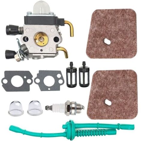 C1Q-S97 Vergaser mit Kraftstoffleitungssatz und Luftfilter für STIHL FS38 FS45 FS46 FS55 KM55 HL45 FS45L FS45C FS46C FS55C FS55R FS55RC Rasentrimmer/Freischneider