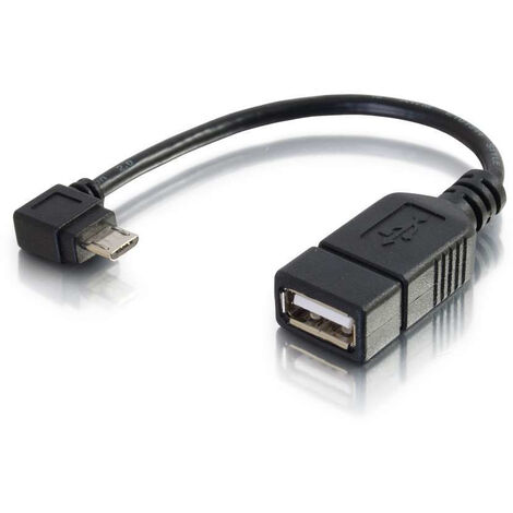 C2G Adaptateur de périphérique USB Micro-B vers USB OTG - Adaptateur de câble (USB Micro-B, USB-A, connecteur mâle/connecteur femelle, 0,15 m, noir)