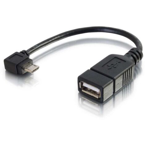 C2G Adattatore per dispositivi da USB Micro-B a USB OTG - Cavo adattatore (USB Micro-B, USB-A, connettore maschio/connettore femmina, 0,15 m, nero)